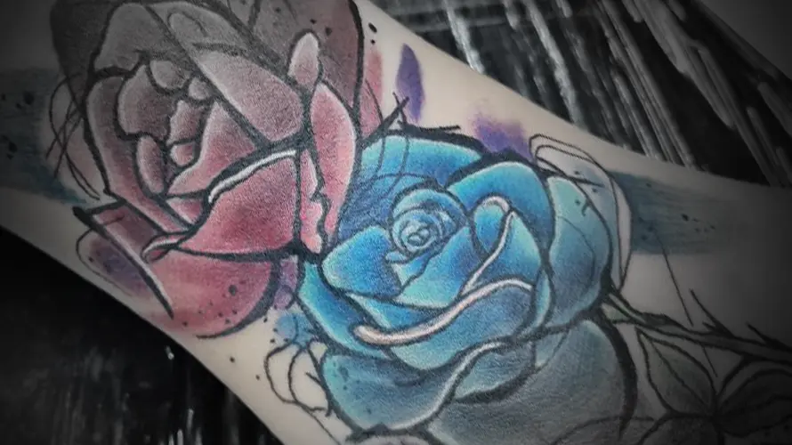 cobertura de tatuagem - Rosas feitas pelo mestre  lenk
